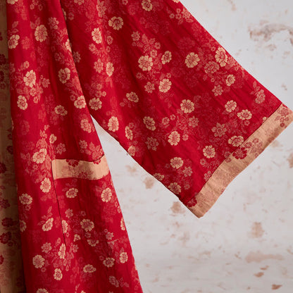 Kimono in garza di cotone con motivo floreale retrò - image 4