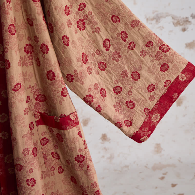 Kimono in garza di cotone con motivo floreale retrò - image 12