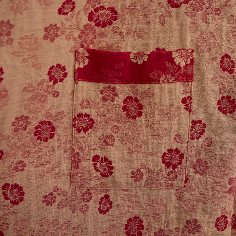 Kimono in garza di cotone con motivo floreale retrò - image 14