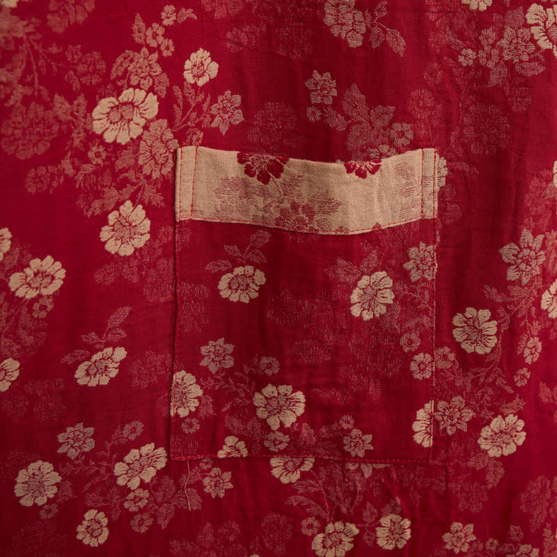 Kimono in garza di cotone con motivo floreale retrò - image 6