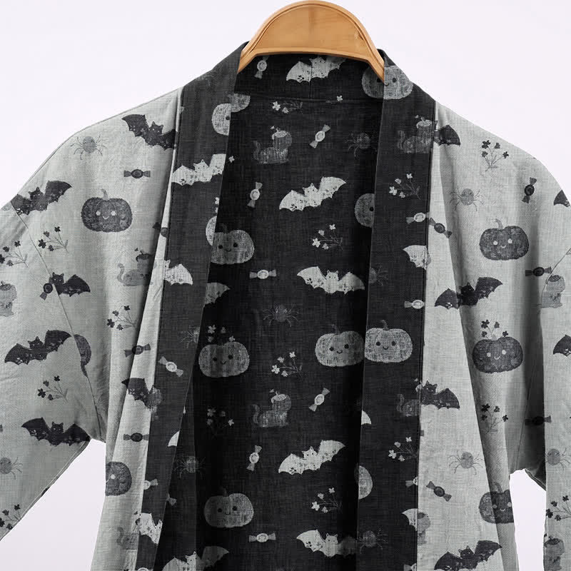 Kimono in cotone con zucca e pipistrello di Halloween - image 7
