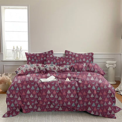 Set di biancheria da letto in cotone con motivo albero di Natale. - image 21