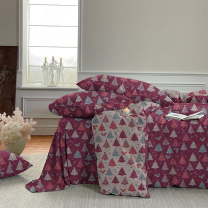 Set di biancheria da letto in cotone con motivo albero di Natale. - image 22