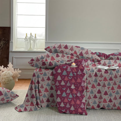 Set di biancheria da letto in cotone con motivo albero di Natale. - image 30