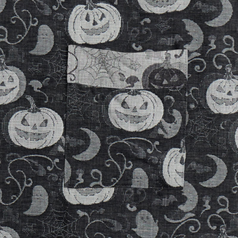 Kimono in cotone con motivo zucca e luna di Halloween - image 4