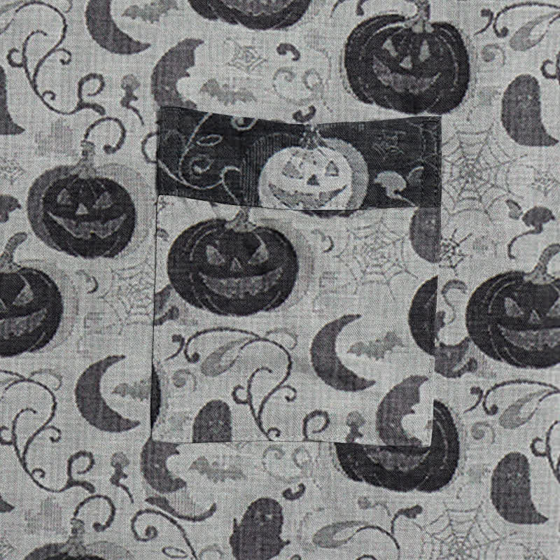 Kimono in cotone con motivo zucca e luna di Halloween - image 9