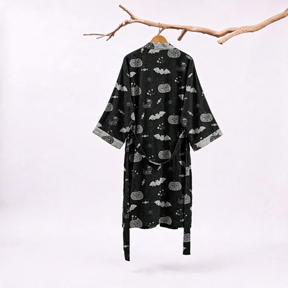 Kimono in cotone con zucca e pipistrello di Halloween - image 1