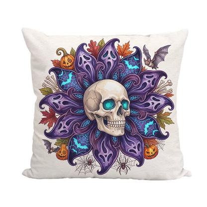 Fodera per cuscino decorativo con teschio e petali di fantasma notturno - image 4