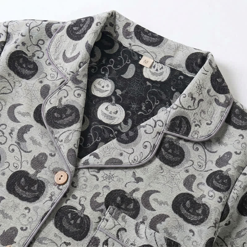 Completo pigiama in cotone a tema Halloween con zucche e fantasmi - image 8