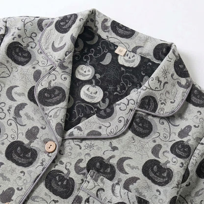 Completo pigiama in cotone a tema Halloween con zucche e fantasmi - image 8