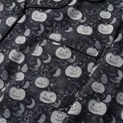 Completo pigiama in cotone a tema Halloween con zucche e fantasmi - image 4