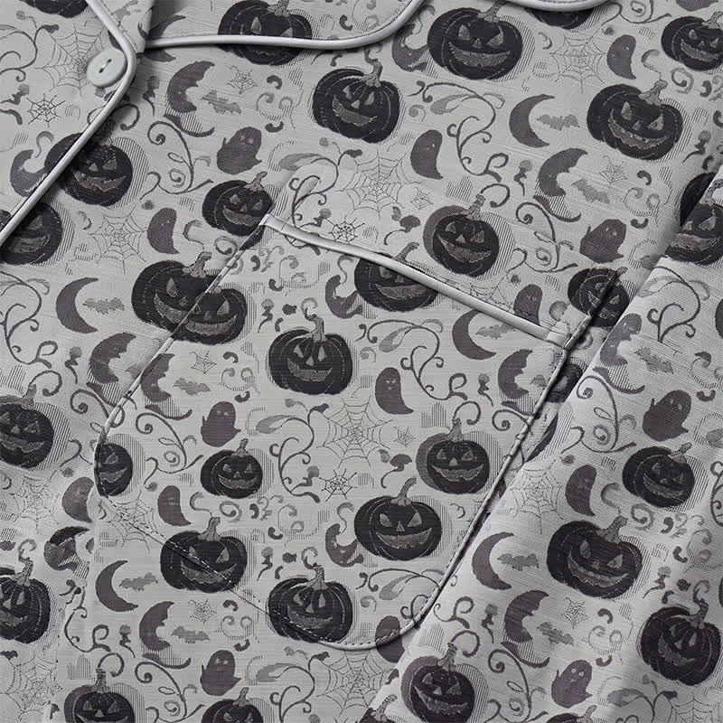 Completo pigiama in cotone a tema Halloween con zucche e fantasmi - image 9