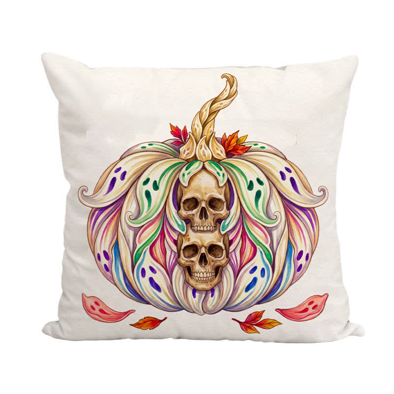 Fodera per cuscino decorativo Singolo teschio gemello mistico e zucca - image 4