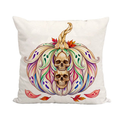 Fodera per cuscino decorativo Singolo teschio gemello mistico e zucca - image 4