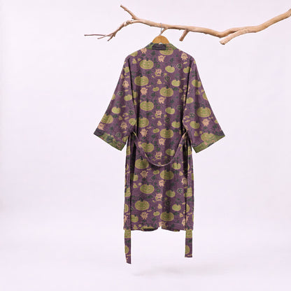 Kimono in cotone con zucca e mostro di Halloween - image 1