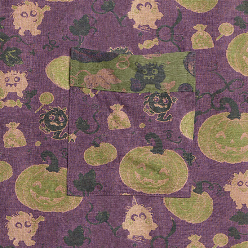 Kimono in cotone con zucca e mostro di Halloween - image 4