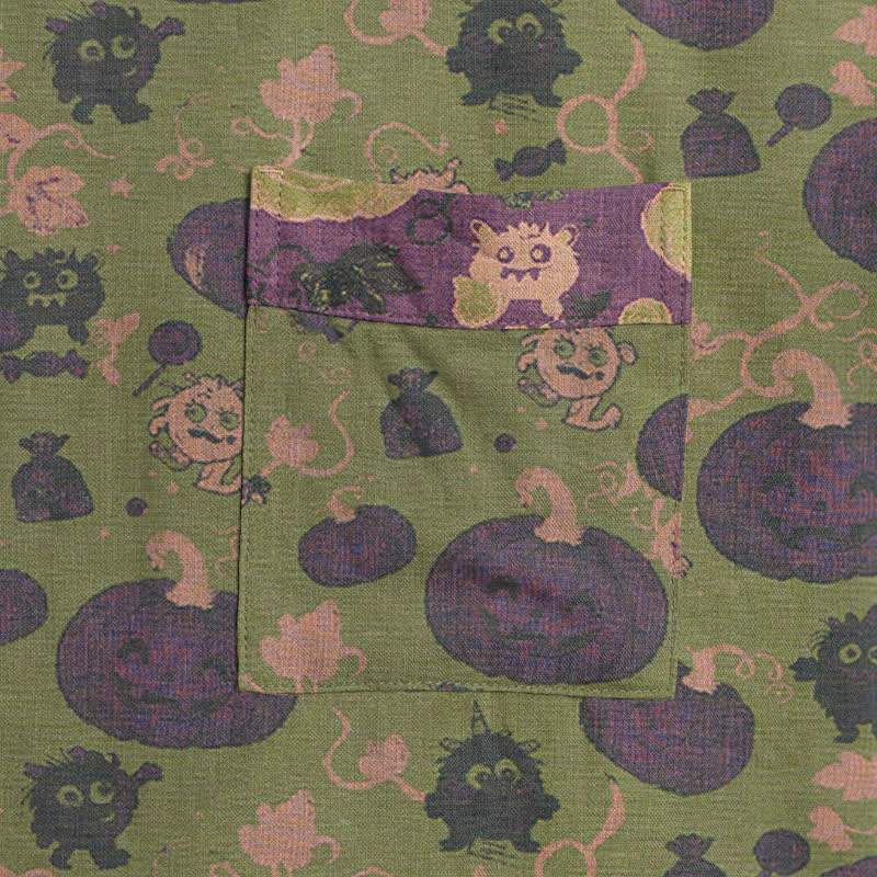Kimono in cotone con zucca e mostro di Halloween - image 9