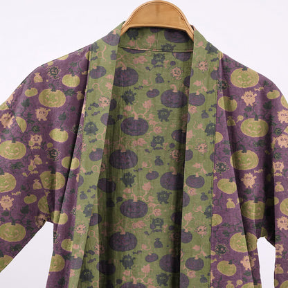 Kimono in cotone con zucca e mostro di Halloween - image 2
