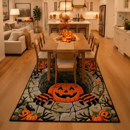 Tappeto 3D con illusione ottica a forma di zucca di Halloween - image 4