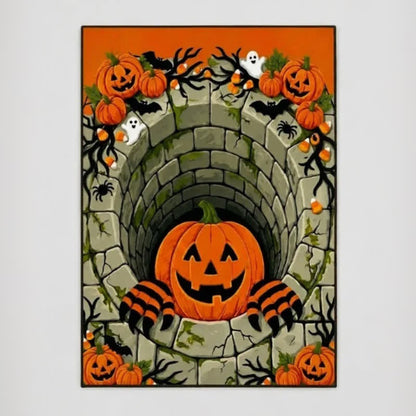 Tappeto 3D con illusione ottica a forma di zucca di Halloween - image 6
