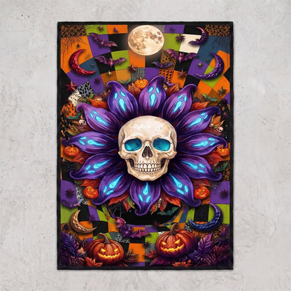Tappeto antiscivolo con mandala e teschio gotico di Halloween - image 5