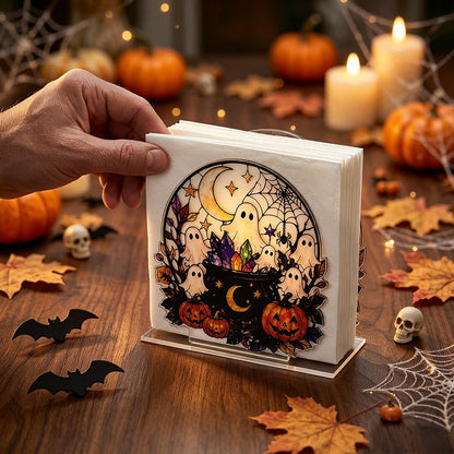 Portatovaglioli in acrilico a forma di fantasma di Halloween. - image 0