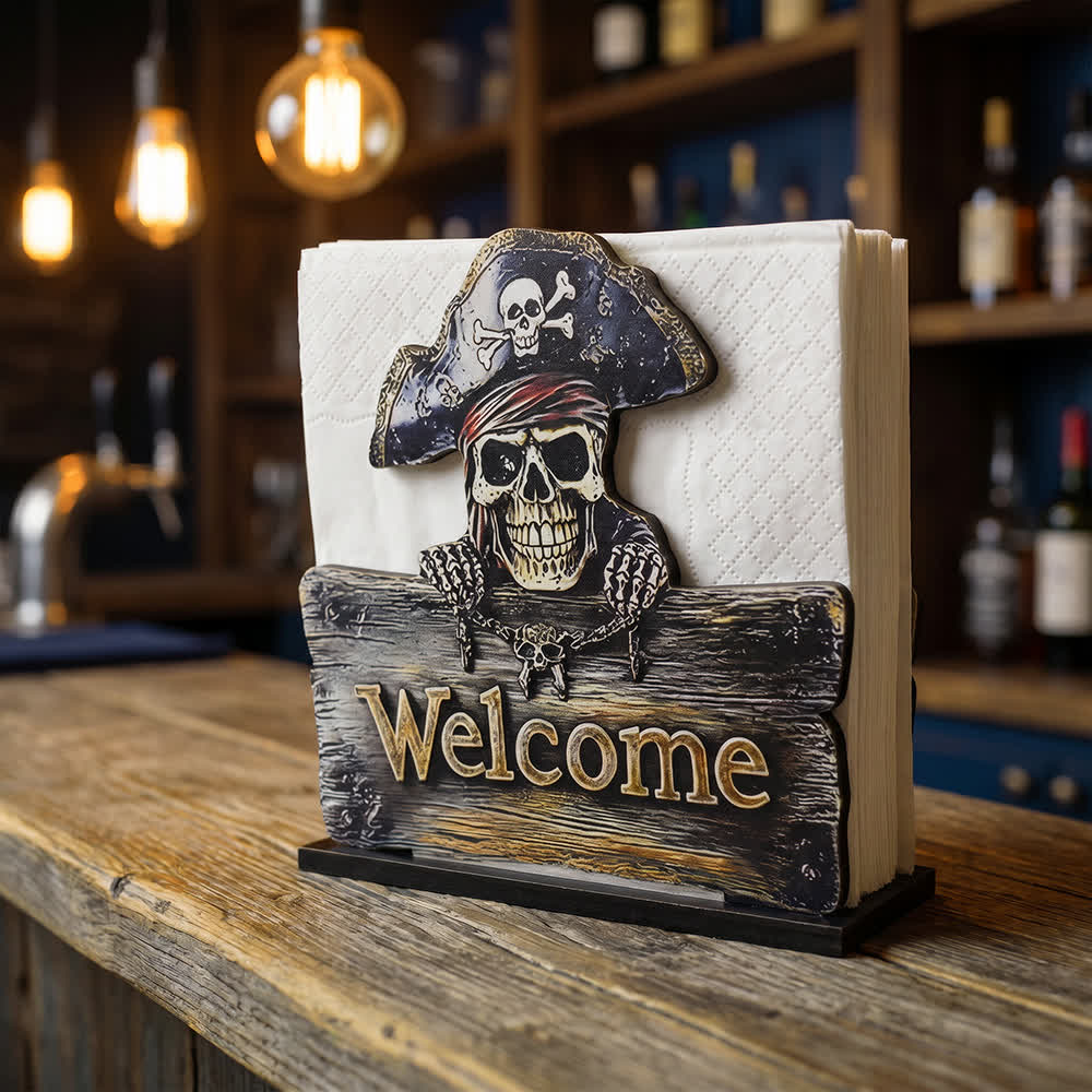 Simpatico porta fazzoletti verticale a forma di Tristo Mietitore e scheletro di pirata - Benvenuto pirata - 6 pezzi - image 3