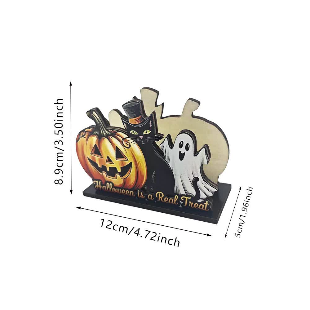 Portatovaglioli in legno a tema Halloween - Vero Dolcetto Gatto Fantasma - 4 pezzi - image 9