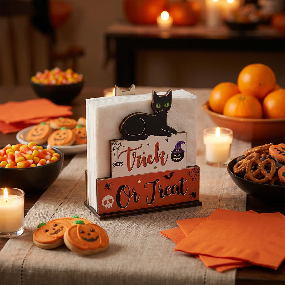 Portatovaglioli in legno a tema Halloween - image 0