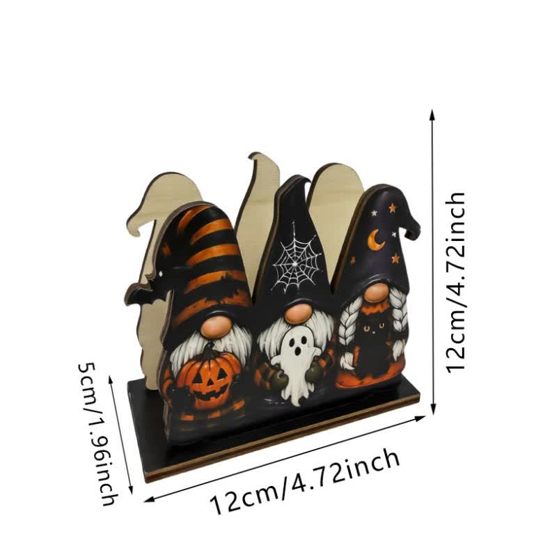 Portatovaglioli in legno a tema Halloween in stile rustico - Gnomi spettrali - 6 pezzi - image 3