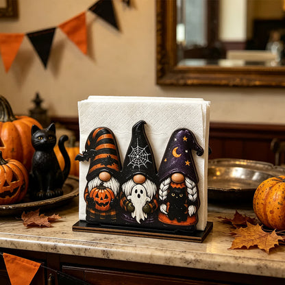 Portatovaglioli in legno a tema Halloween in stile rustico - image 1