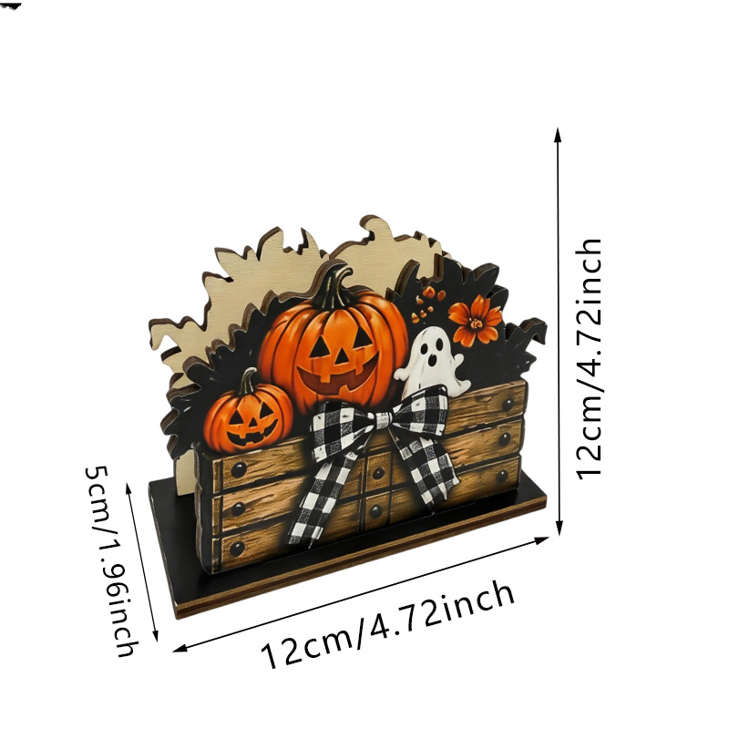 Portatovaglioli in legno a tema Halloween in stile rustico - Zucche in cassa - 6 pezzi - image 5