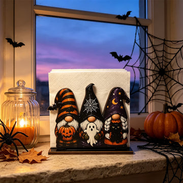Portatovaglioli in legno a tema Halloween in stile rustico - image 0