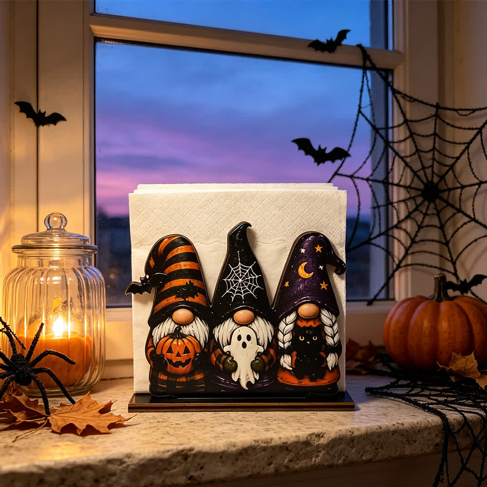 Portatovaglioli in legno a tema Halloween in stile rustico - image 0