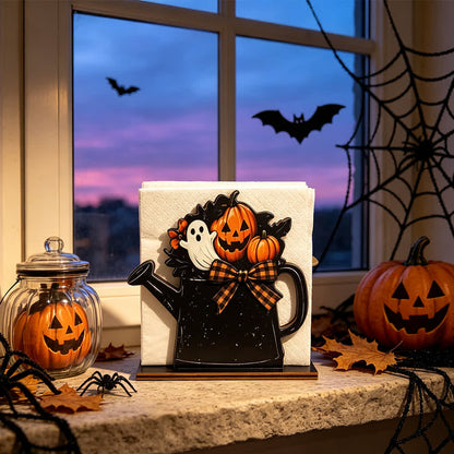 Portatovaglioli in legno a tema Halloween in stile rustico - image 6