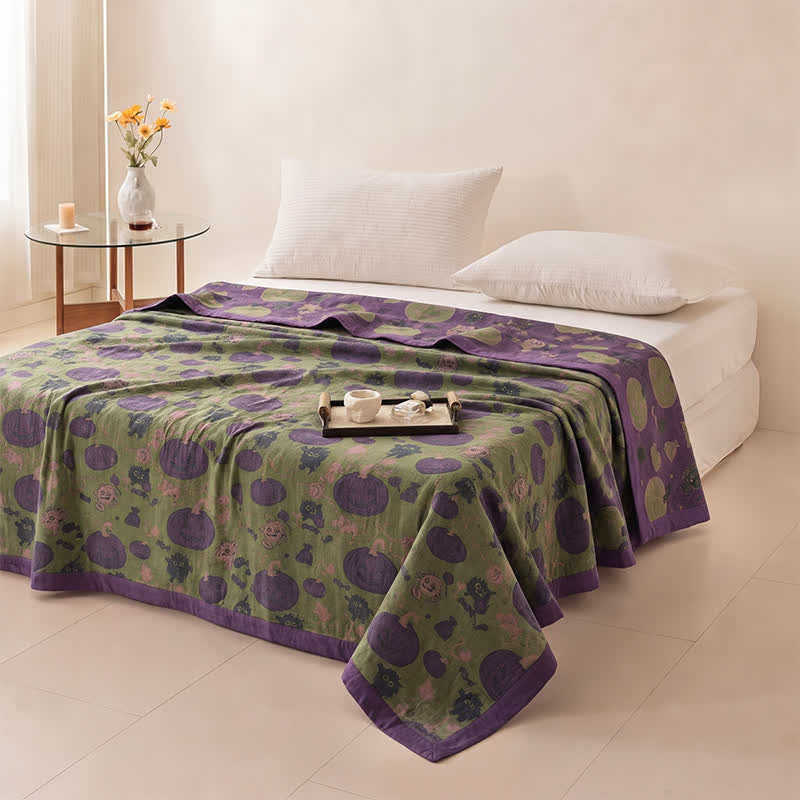 Coperta reversibile in cotone con motivo mostro di Halloween - image 10
