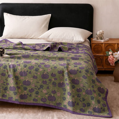 Coperta reversibile in cotone con motivo mostro di Halloween - image 9