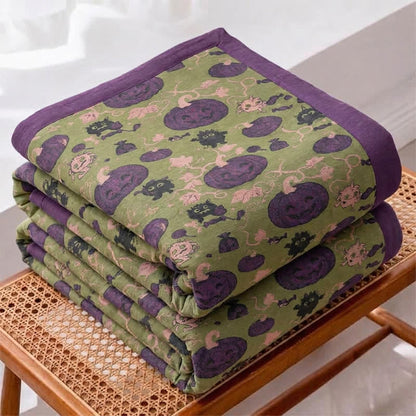 Coperta reversibile in cotone con motivo mostro di Halloween - image 7