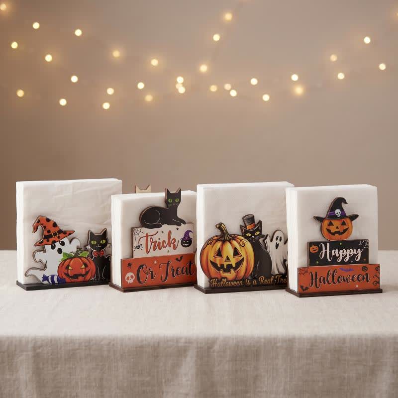 Portatovaglioli in legno a tema Halloween - Set di 4 modelli - 4 pezzi - image 12