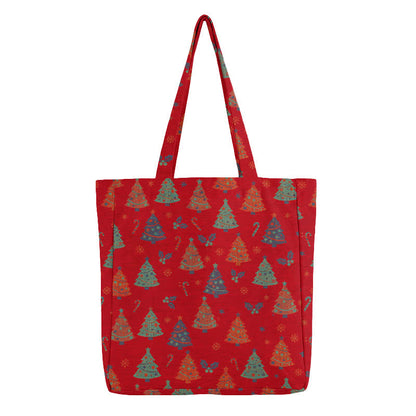 Borsa a tracolla in cotone con albero di Natale. - image 2