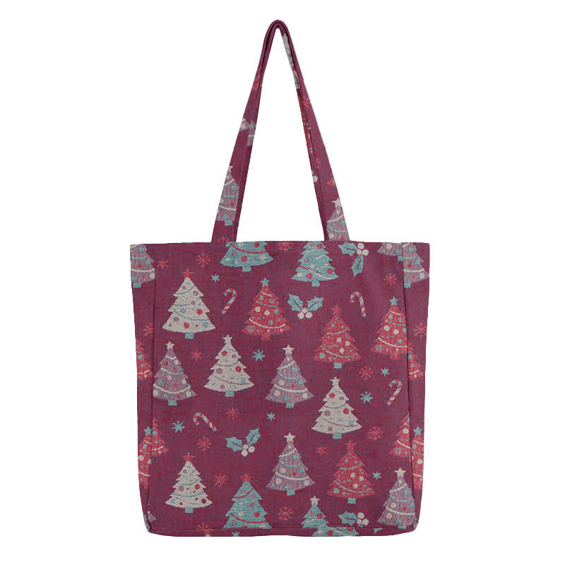 Borsa a tracolla in cotone con albero di Natale. - image 10