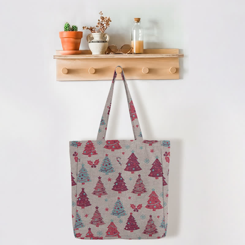Borsa a tracolla in cotone con albero di Natale. - image 16