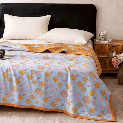 Coperta in cotone reversibile con motivo zucca e fantasma di Halloween - image 9