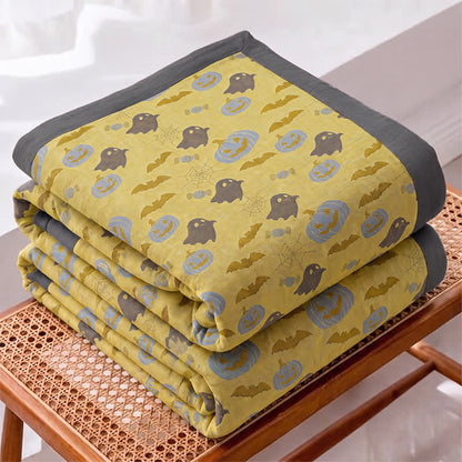Coperta in cotone reversibile con motivo zucca e fantasma di Halloween - image 13