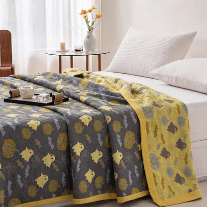 Coperta in cotone reversibile con motivo zucca e fantasma di Halloween - image 20