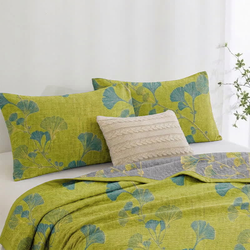 Trapunta reversibile in cotone con motivo floreale da giardino in stile retrò - image 7