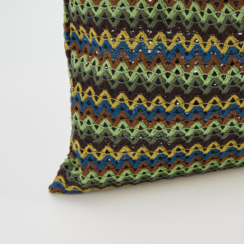 Borsa a tracolla tote a righe ondulate verdi - image 6