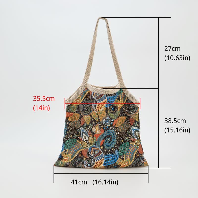Borsa a tracolla tote con stampa floreale in stile bohémien - image 2