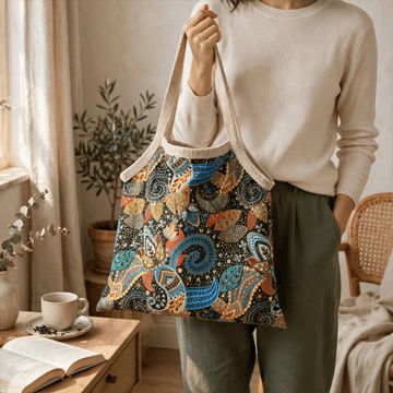 Borsa a tracolla tote con stampa floreale in stile bohémien - 16''L x 15''A - image 0