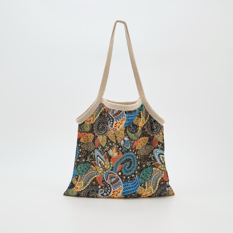 Borsa a tracolla tote con stampa floreale in stile bohémien - image 1